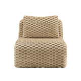 Armless Sofa w/Pillow Flannelette Fabric Light Camel