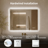 24" W x 32" H Rectangular Front-Lighted and Backlit LED Bathroom Mirror