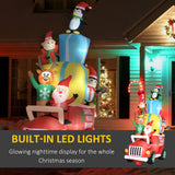 Outsunny 9ft Christmas Inflatables Outdoor Decorations Santa Claus Drives a Gift