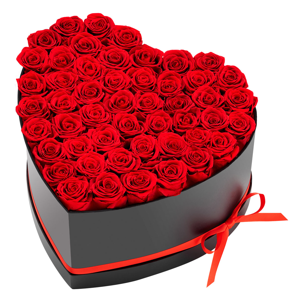 Forever Flowers, 50 Preserved Roses in a Heart Shape Box, Eternal Flowers Immort