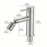 Bathroom Sink Faucet - 2-Mode 360 Degree Aerator - Brushed Nickel