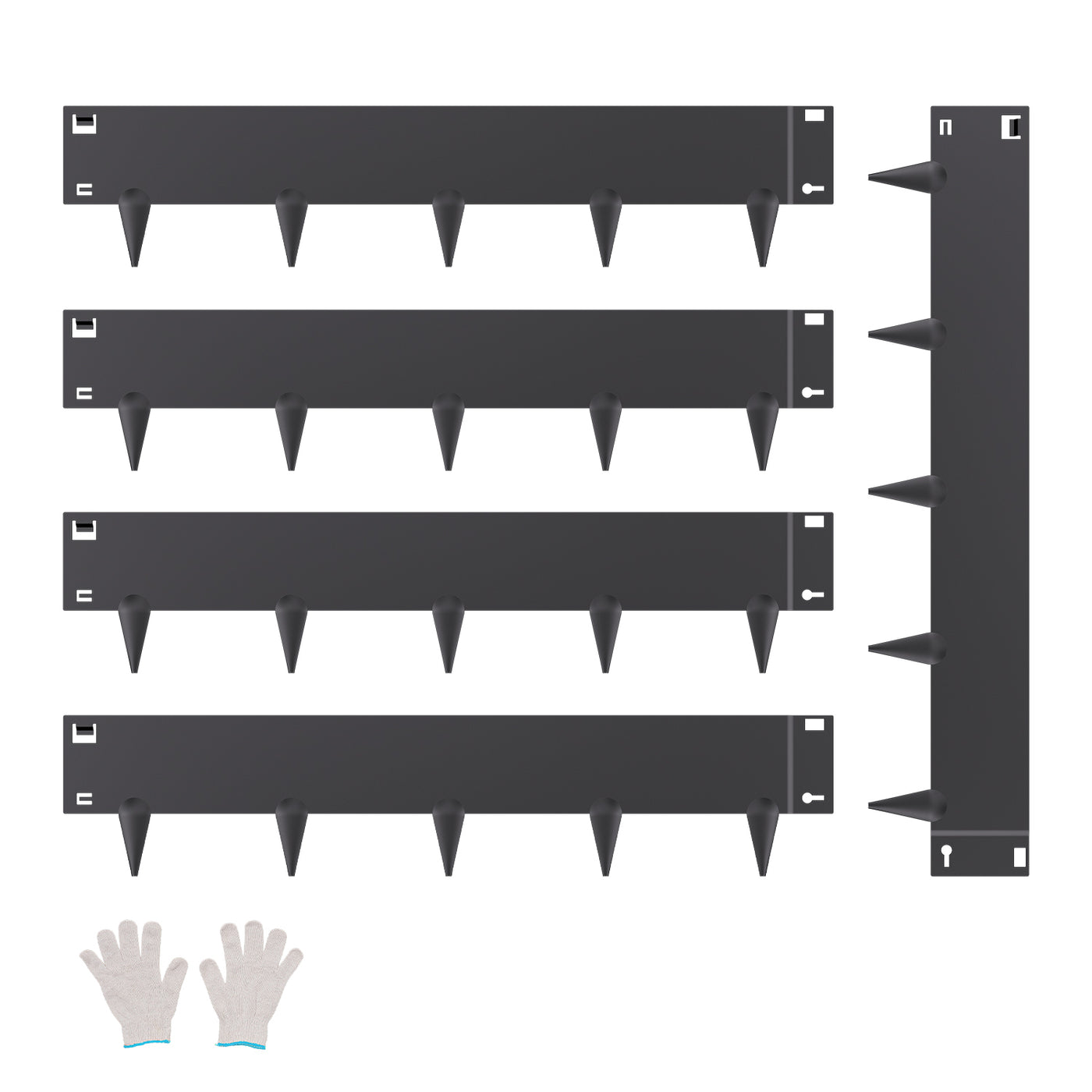 Steel Landscape Edging Border 5 Pack 39x5 inch Rust-Resistant Black