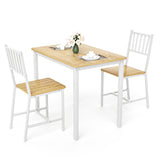 Metal Bar Table Set White/Natural