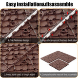 12' Patio Deck Interlocking Tiles Stone Style Red Brown 44pc