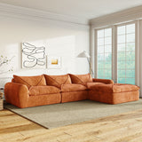 Chenille Sectional Sofa Orange