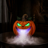 Halloween Pumpkin Monster Mist Maker, LED Light Up Fogger Figurine