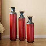Modern White Metal Droplet Vase Set 3-Piece Home Decor