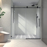 Matte Black Frameless Shower Door 70MM Stainless Steel Soft Close