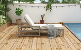 Outdoor Patio Furniture Set of 2 Acacia Wood Gray