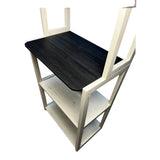 23.62" White and Black color Bakers Rack for Kitchen with Storage, Coffee Bar