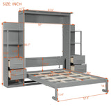 Full Engineered Wood Murphy Bed Gray