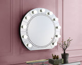 Glam Mirrored Wall Décor Mirror with Faux Crystal Diamonds