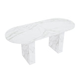 Engineered Wood Dining Table White 37"