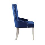 Parson Side Chair - Blue Fabric - Button Tufted & Nailhead Trim