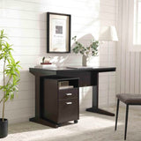 Home Office Desk with Mobile File Cabinet - Red Cocoa - Modesty Panel