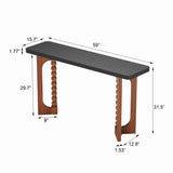 Solid Wood Console Table Black/Brown
