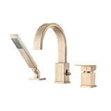3-Hole Waterfall Deck Mount Roman Tub Faucet with Hand Shower