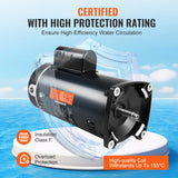 2 HP 230V Pool Pump Motor 3450 RPM Square Flange