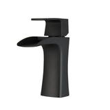 Matte Black Single Handle Waterfall Bathroom Sink Faucet