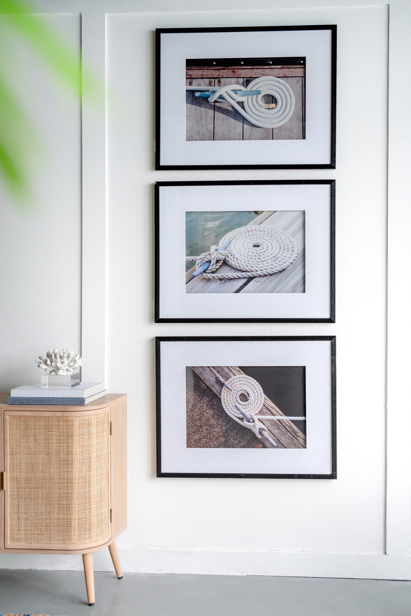 Rope Wall Art Set of 3 with Black Frame 30" x 24