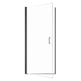 34" W x 72" H Semi-Frameless Circular Pivot Shower Door in Matte Black