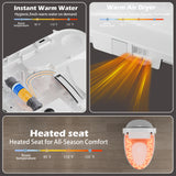 Smart Toilet with Bidet Built in, Bidet Toilet with Heated Seat, Foot Kick
