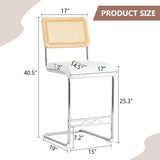 Set of 2 Faux Leather Bar Stool White