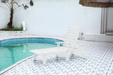 Oversized Chaise Lounge Chair 5-Position White Patio