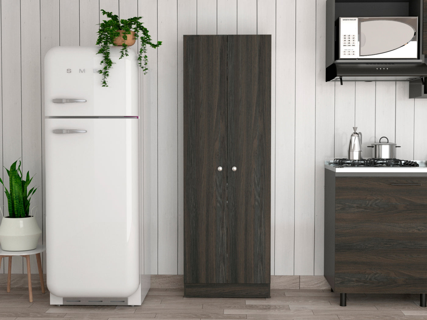 Rectangle 2-Door Storage Cabinet Carbon Espresso Wenge