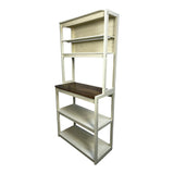 31.50" White and Rustic Brown color 5-Tier Bakers Rack for Kitchen