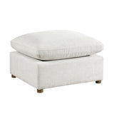 Modular Engineered Wood Sectional Sofa with Ottoman Beige 104"