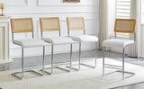 Set of 4 Faux Leather Bar Stool White