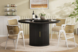 Engineered Wood Dining Table Black 44"