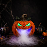 Halloween Pumpkin Monster Mist Maker, LED Light Up Fogger Figurine