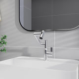 Chrome Bathroom Sink Faucet 360° Rotary Spray Temperature Display