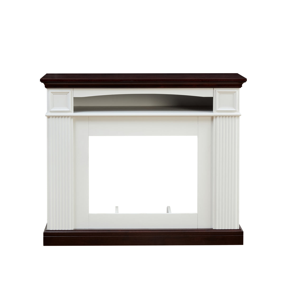Farmhouse style fireplace TV stand for living room or bedroom to store CDs, remo