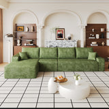 Fabric Chaise Sofa Green
