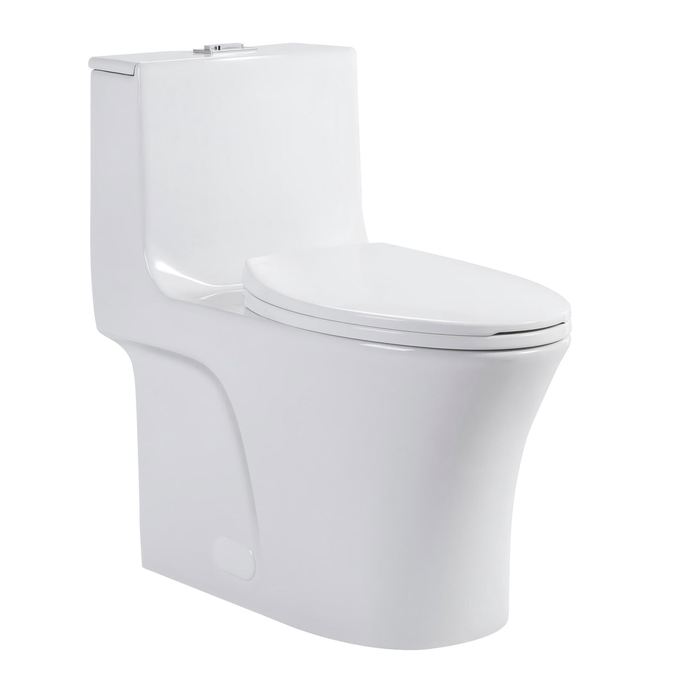 One-Piece Toilet Dual Flush ADA Height Soft Close Seat White