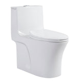 One-Piece Toilet Dual Flush ADA Height Soft Close Seat White