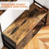 33.1" Wide Hall Tree with 2 Movable Drawers, Shoe Storage, Shelves