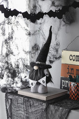 Set of 2, 6x4x20' Fabric Black Gnome with 'Boo' Banner, for Halloween Decor