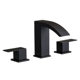 Matte Black 8" Widespread Bathroom Sink Faucet Stainless Steel