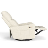 Velvet Recliner Swivel Power Beige
