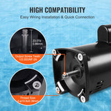 2 HP 230V Pool Pump Motor 3450 RPM Square Flange