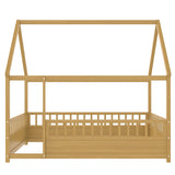 Full Pine Platform Bed Natural