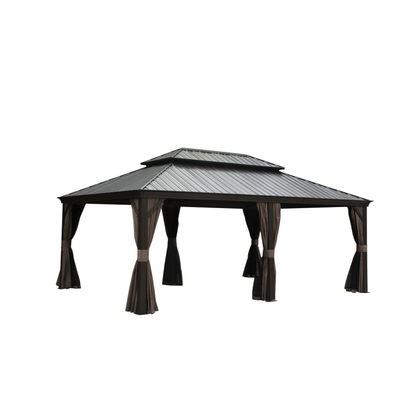 14x20 FT Hardtop Gazebo Metal Aluminum Frame Patio Pavilion