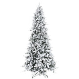 HOMCOM 9 Foot Pine Snow Flocked Artificial Christmas Tree with 616 Realistic Ced