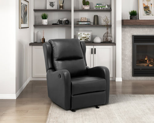 Black Faux Leather Glider Reclining Chair