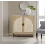 Boho Rattan Arched Storage Cabinet Light Oak