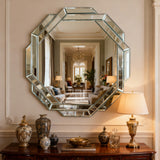 29.92" Octagonal Beveled Frameless Wall Mirror